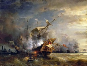 Naval Combat off Cape Lizard in Cornwall, 21 October 1707
